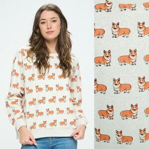 SM Wardrobe - Corgi Sweatshirt Crewneck | Size Large | Gray